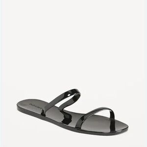 Old Navy Women’s Black Shiny-Jelly Slide Sandals